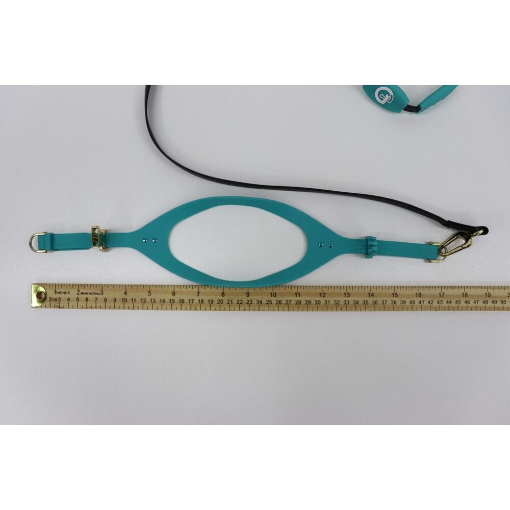 BONEFLY Boneflex Teal XXS HARNESS Aqua Swarovski & Flexfly LEASH -50" - Picture 6 of 9